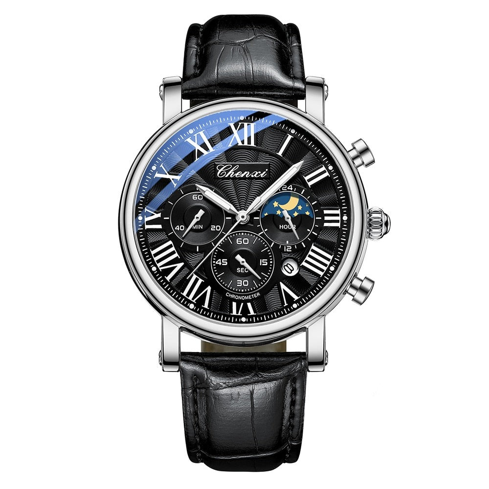 Luxury Leather Strap Quartz Watch™ - Olsen & Olsen
