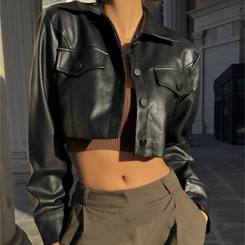 Elodie | Elegant Faux Leather Jacket