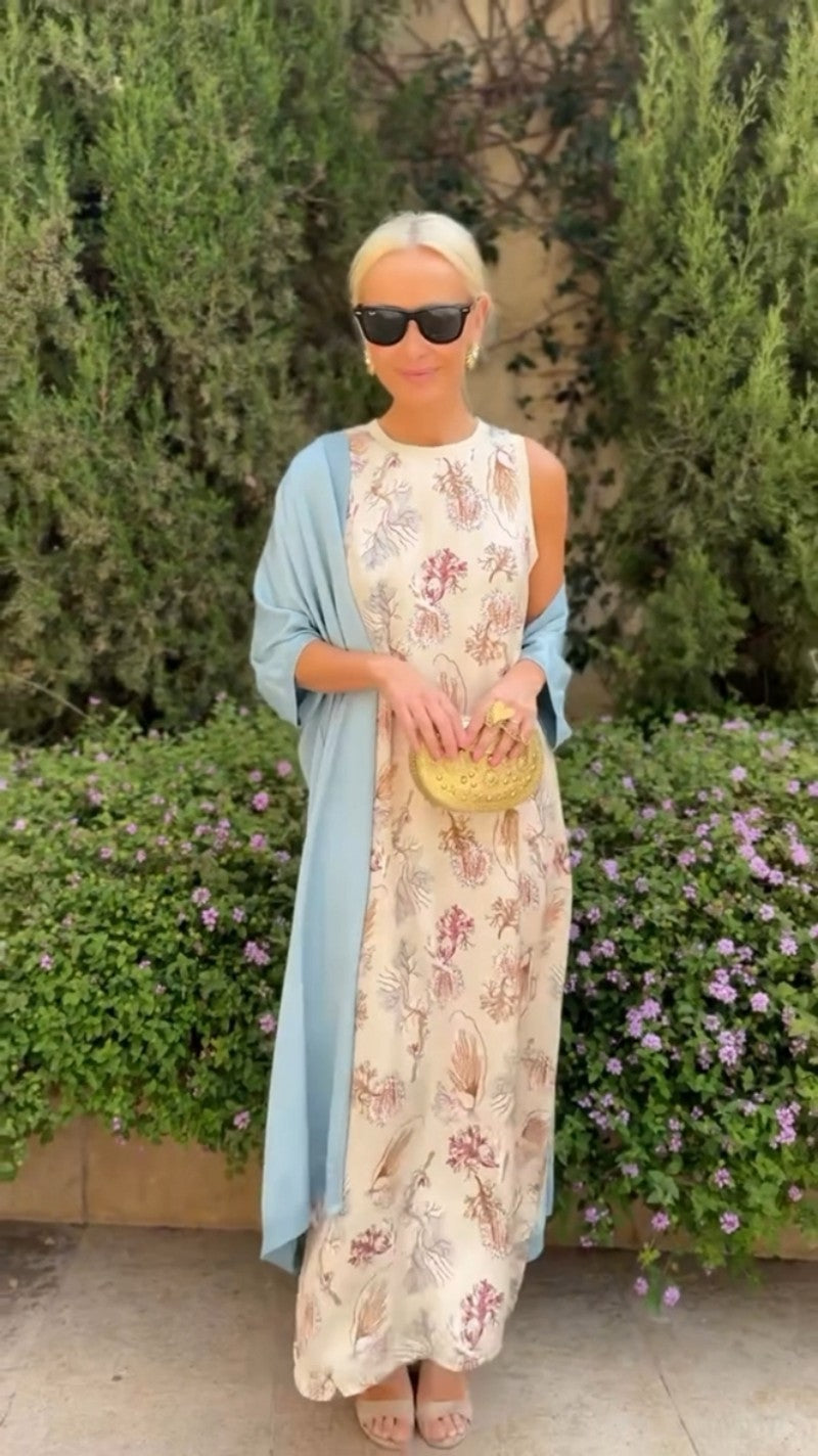 Zoe | Elegant long dress with matching shawl