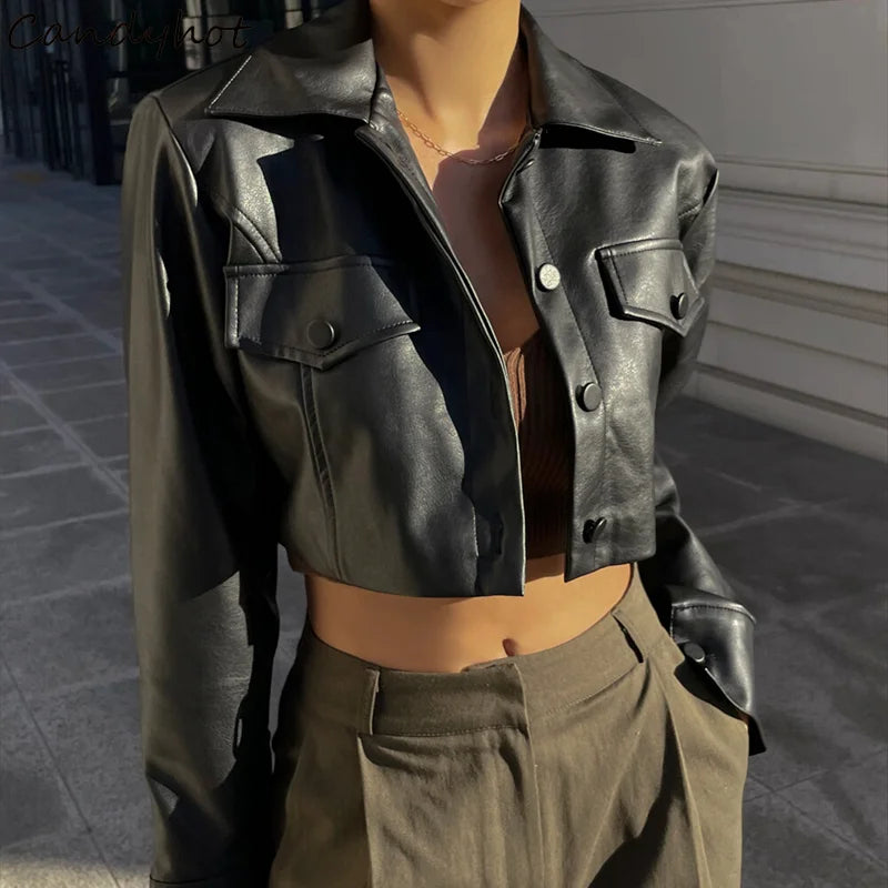 Elodie | Elegant Faux Leather Jacket