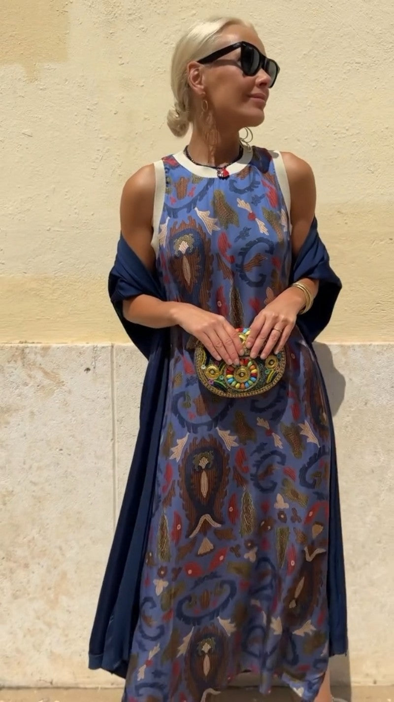 Audrey | Elegant long dress with matching shawl