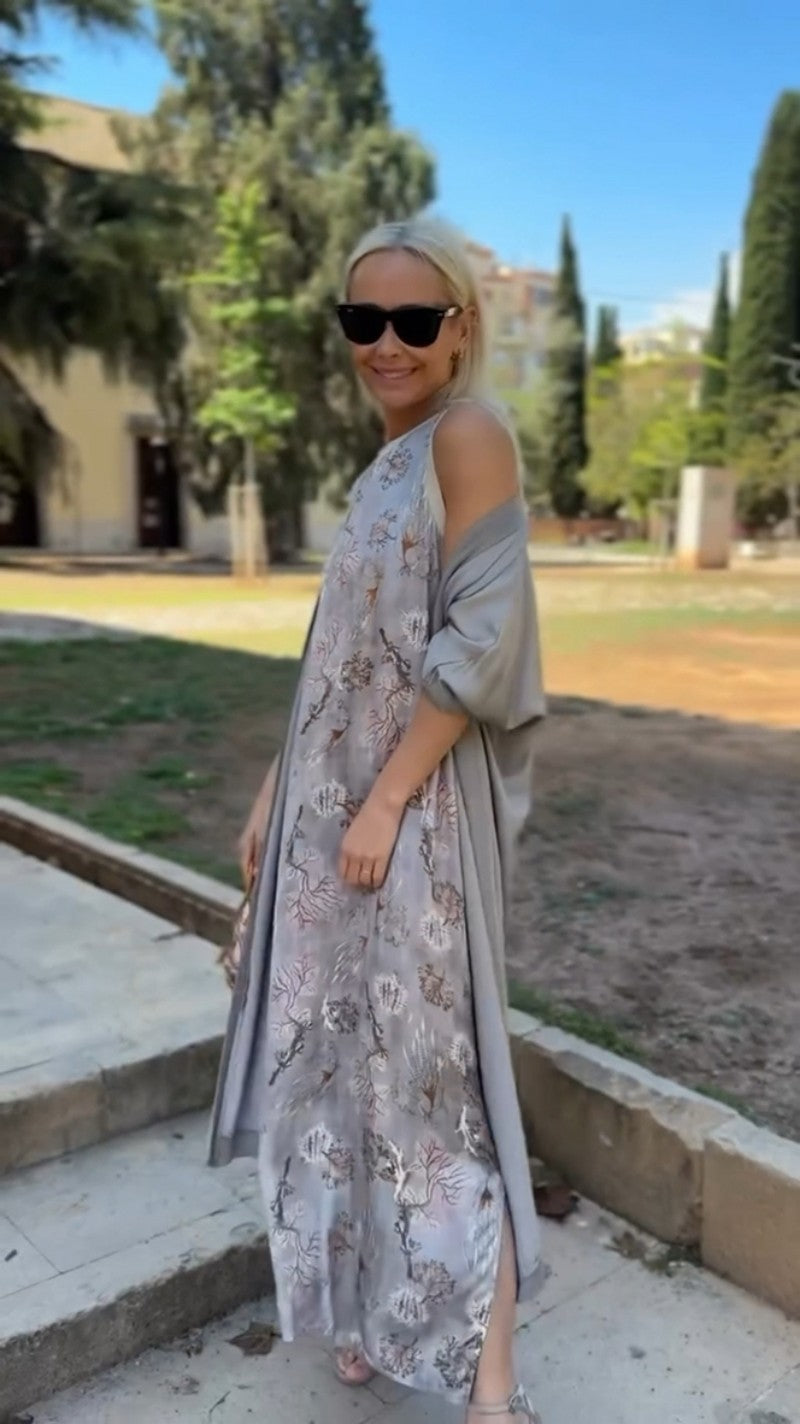 Ava | Elegant Long Dress with Matching Shawl