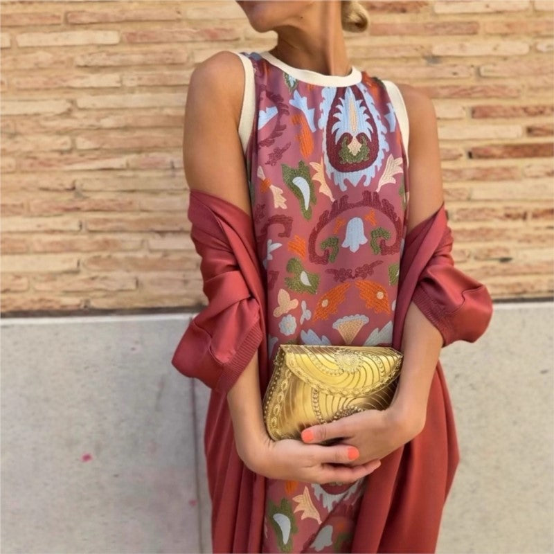 Claire | Elegant long dress with matching shawl