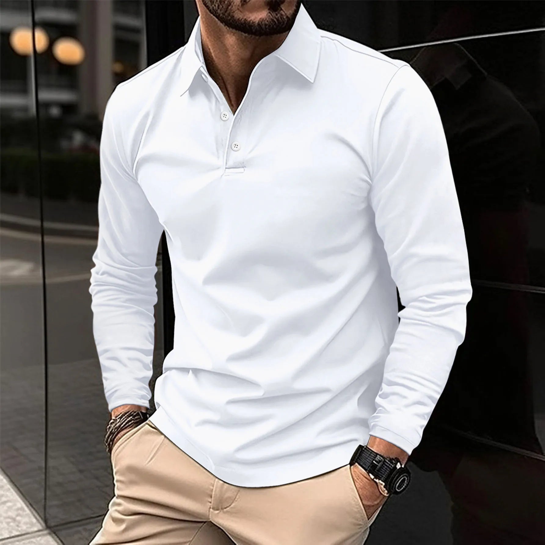 Ethan™ | Casual Long-Sleeved Polo