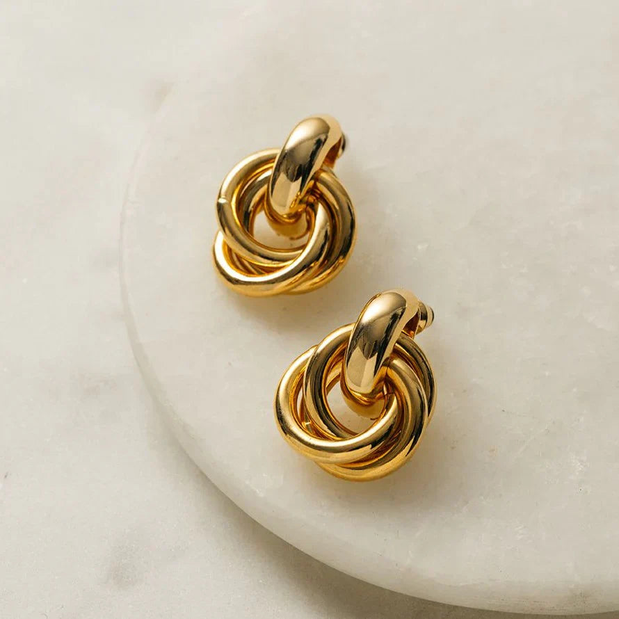 Maia Twisted Statement Earrings | Gold