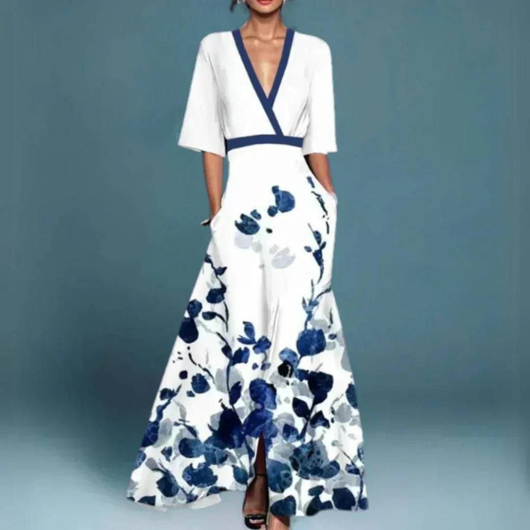 Victoria | Elegant dress with floral pattern