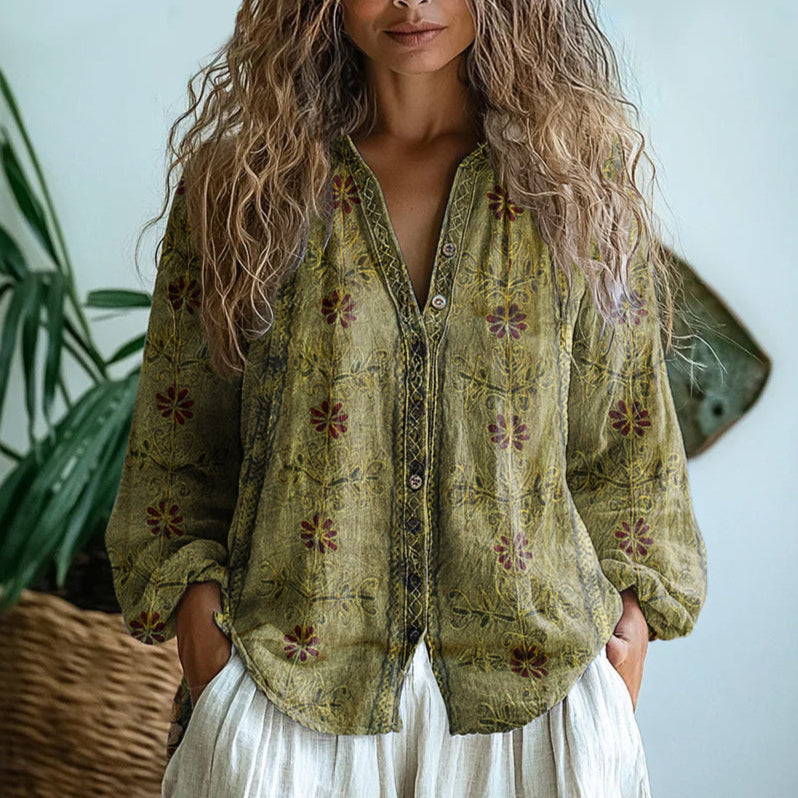 Madison | Relaxed Blouse with Nature Print