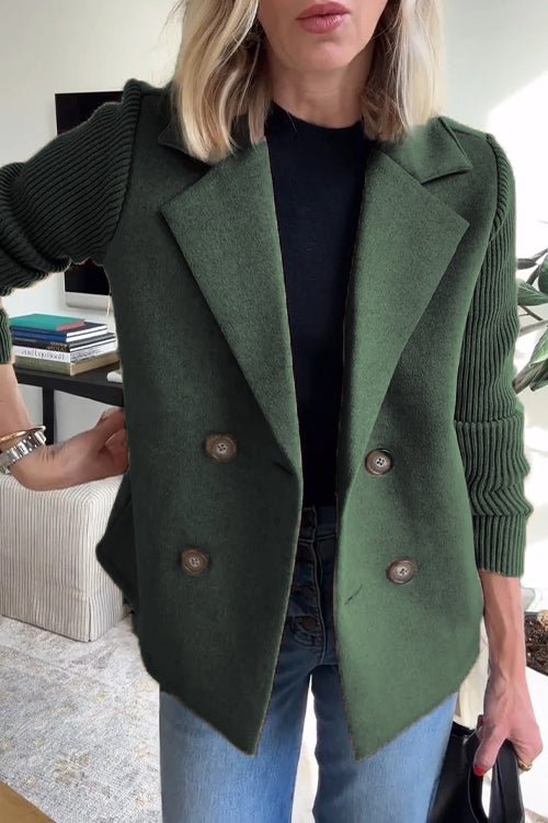 Nicole- Elegant Knit-Sleeve Blazer