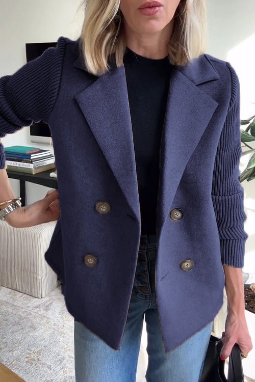 Nicole- Elegant Knit-Sleeve Blazer