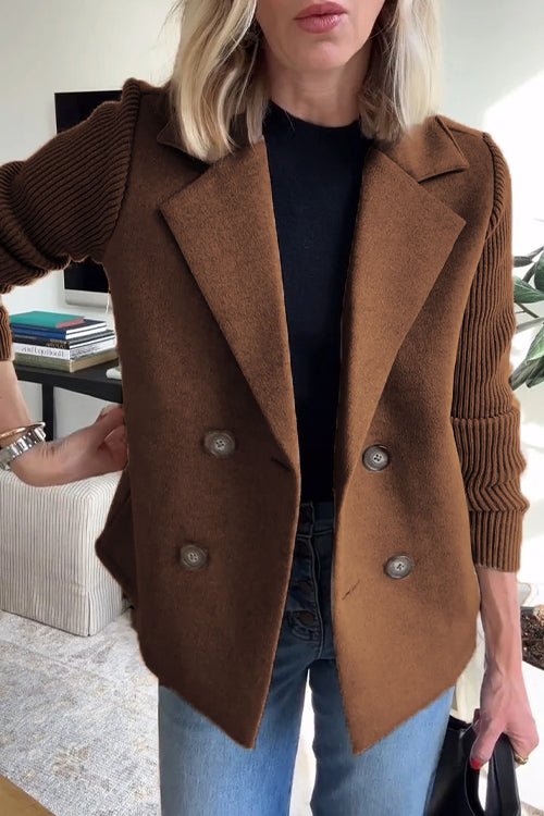 Nicole- Elegant Knit-Sleeve Blazer