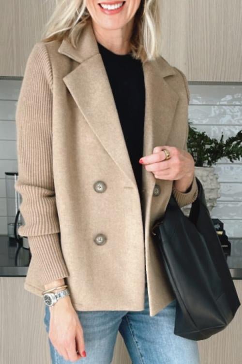 Nicole- Elegant Knit-Sleeve Blazer