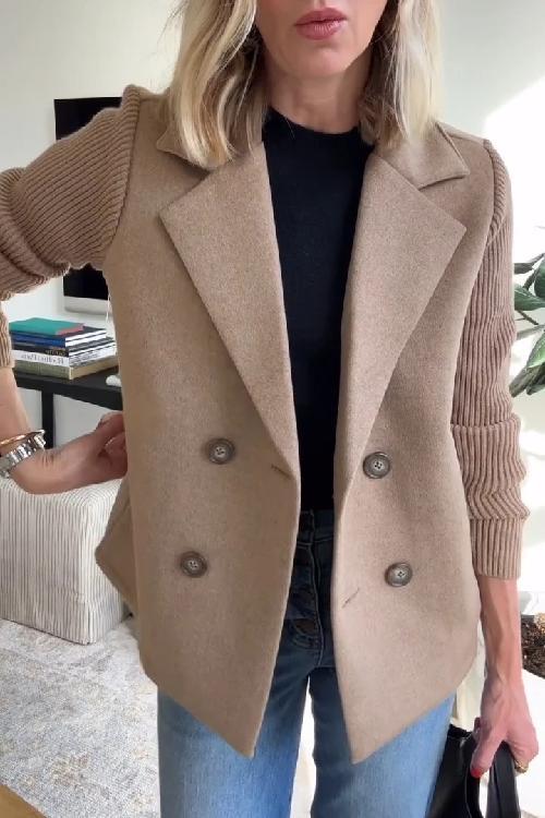 Nicole- Elegant Knit-Sleeve Blazer