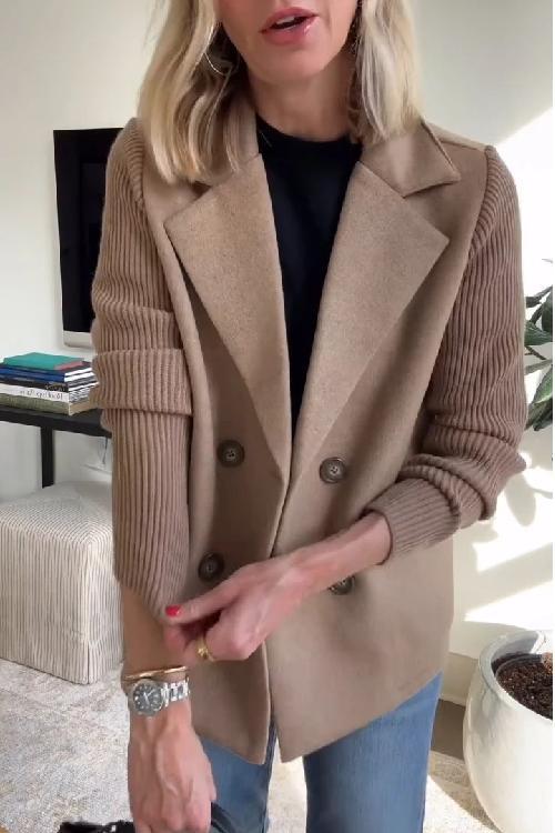 Nicole- Elegant Knit-Sleeve Blazer