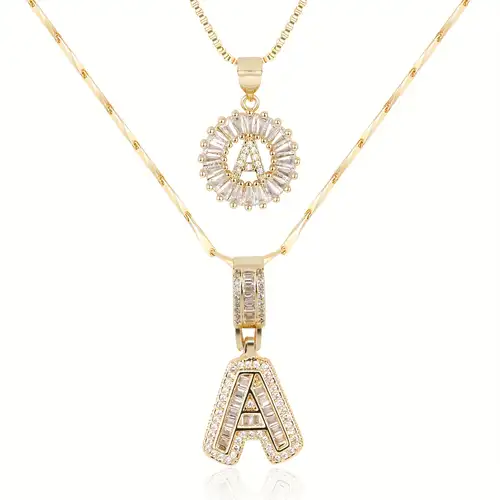 Lark Necklace with embedded initial | Gold