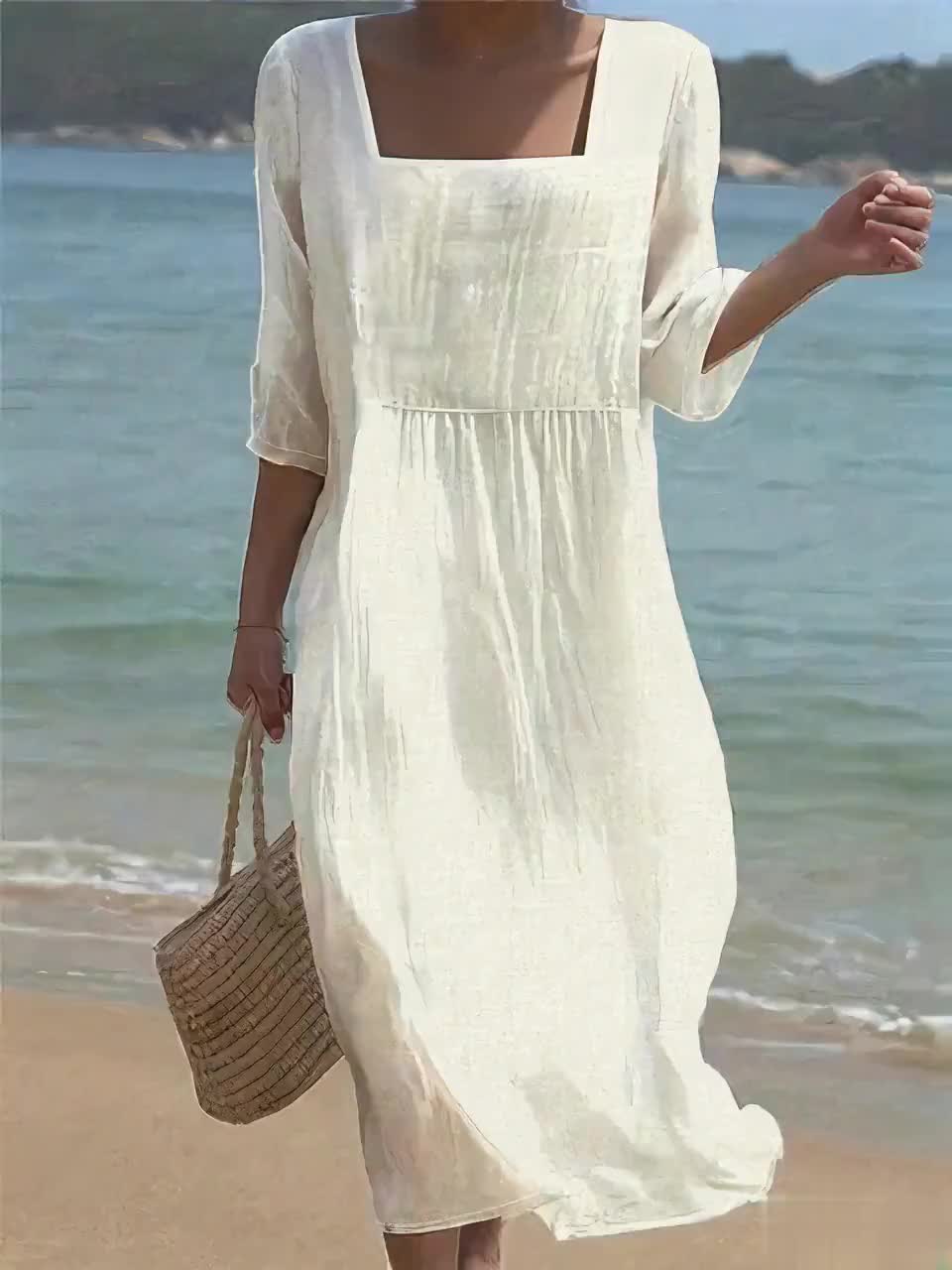 Feliane™ | Linen Front Panel Dress