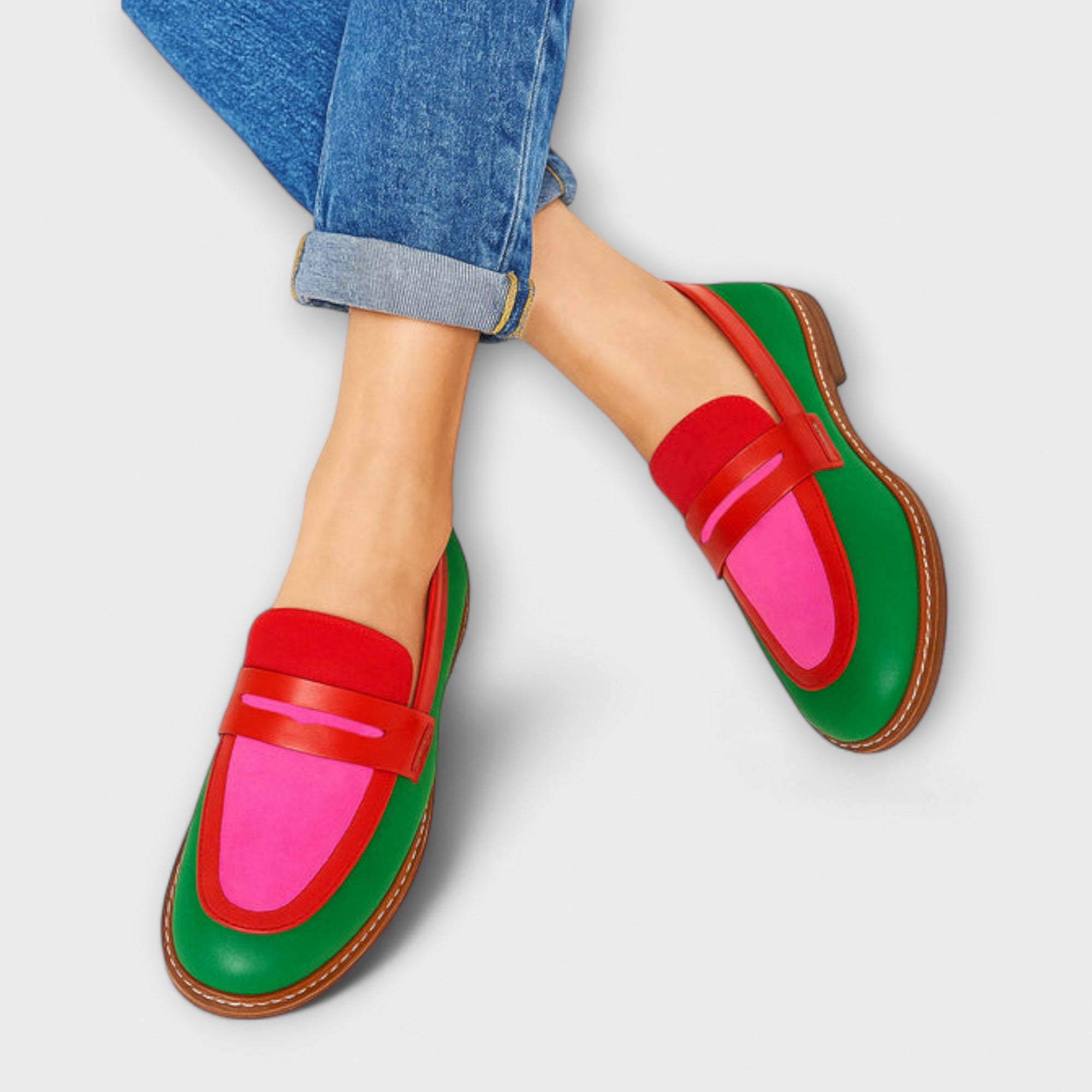 Calista – Color Block Loafers in Casual Style