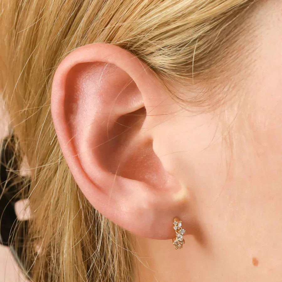 Esme Hoop earrings with crystals | Gold