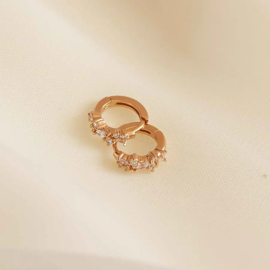 Esme Hoop earrings with crystals | Gold