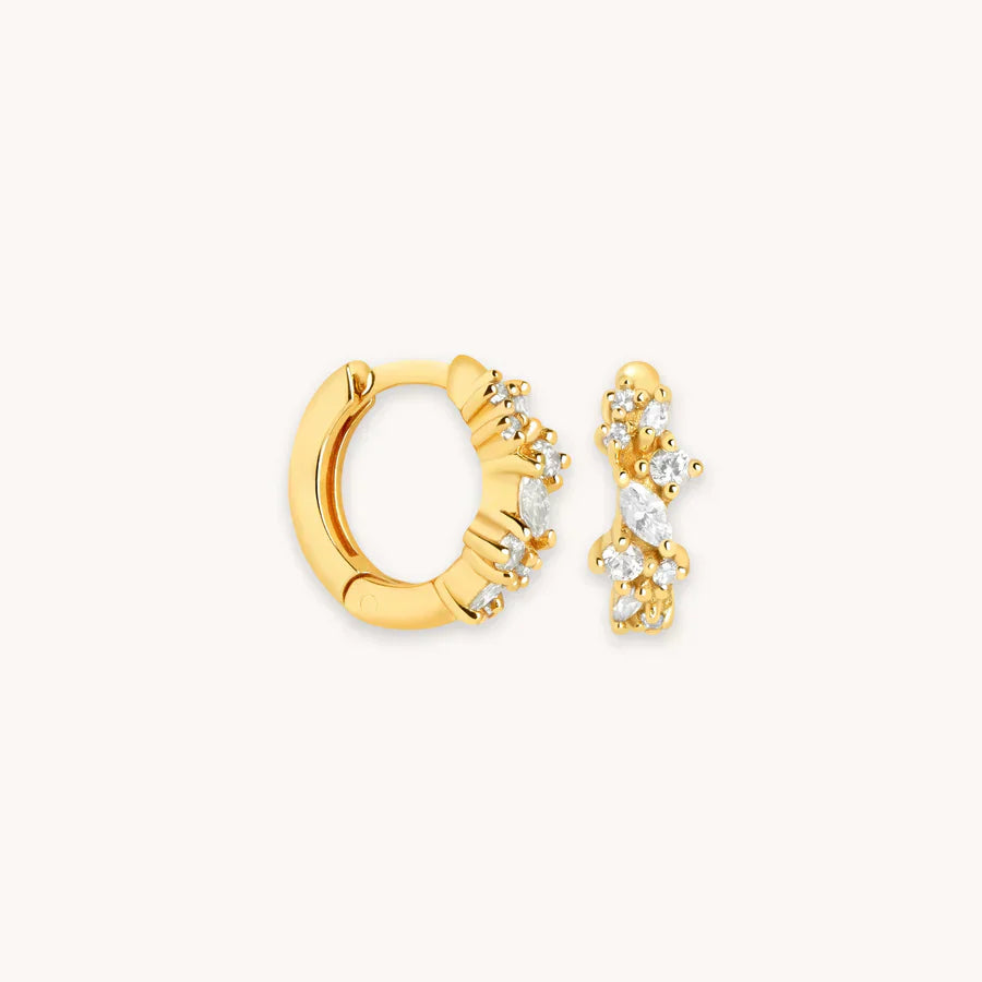 Esme Hoop earrings with crystals | Gold