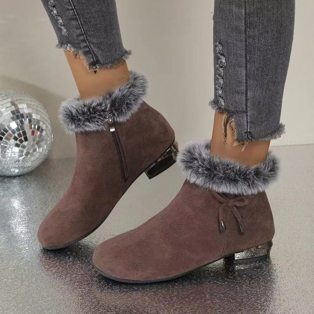 🔥[Promotion] Soft Leather Ankle Boots with Medium Heel – Elegant, Comfortable, and Perfect for Fall and Winter!