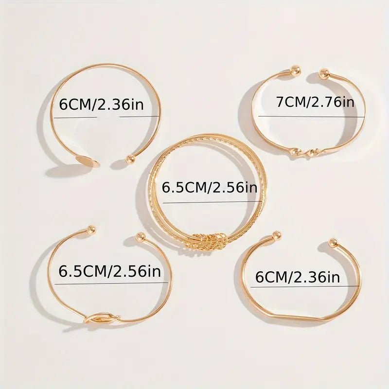 Elin Knotted Elegance Bracelet Set | Gold