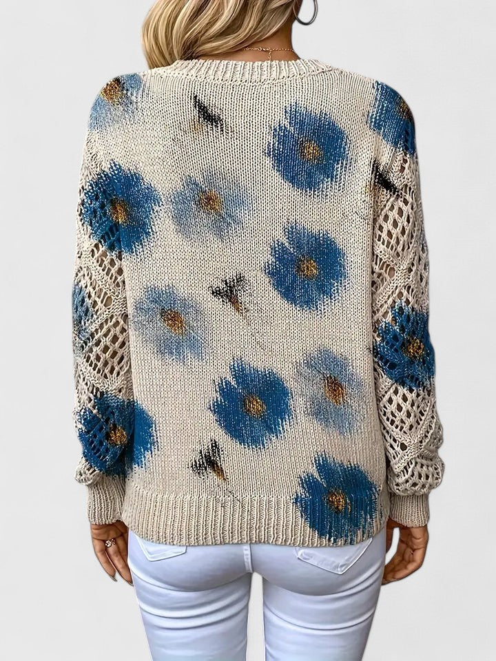Raven | Elegant sweater with floral pattern