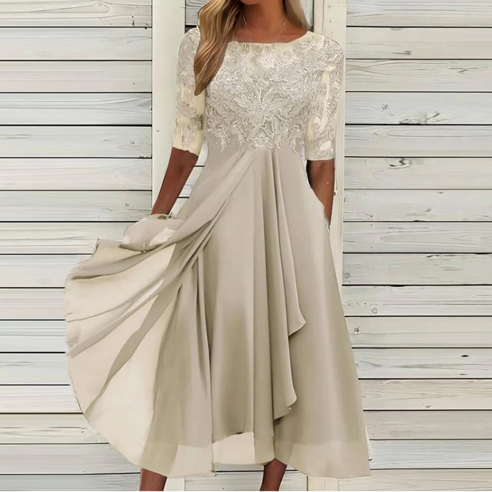 Arabella  | Elegant lace midi dress
