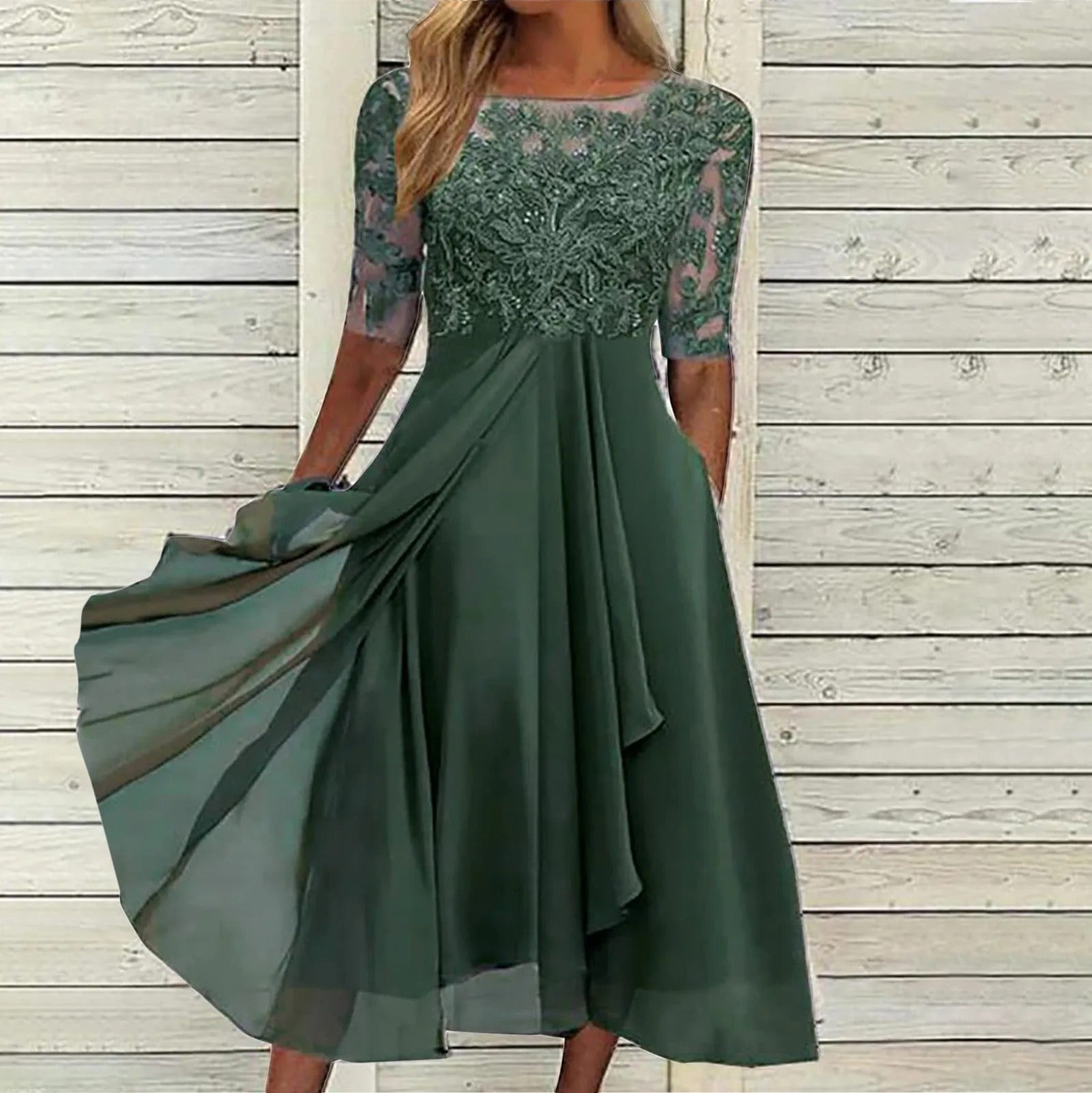 Arabella  | Elegant lace midi dress