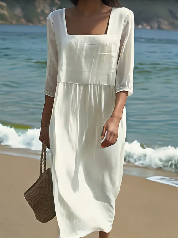 Feliane™ | Linen Front Panel Dress