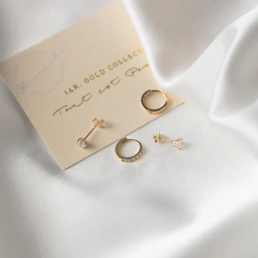 Gigi Earrings with Larmes de Lune stones | Gold