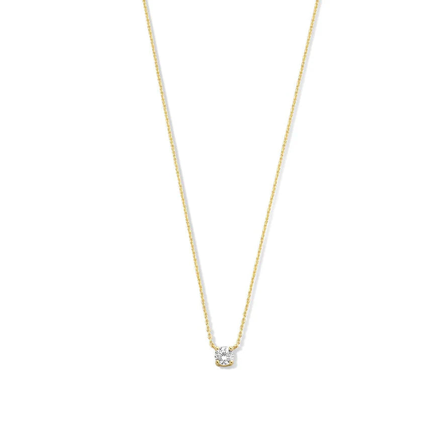 Kira  Necklace with Moissanite Stone | Gold