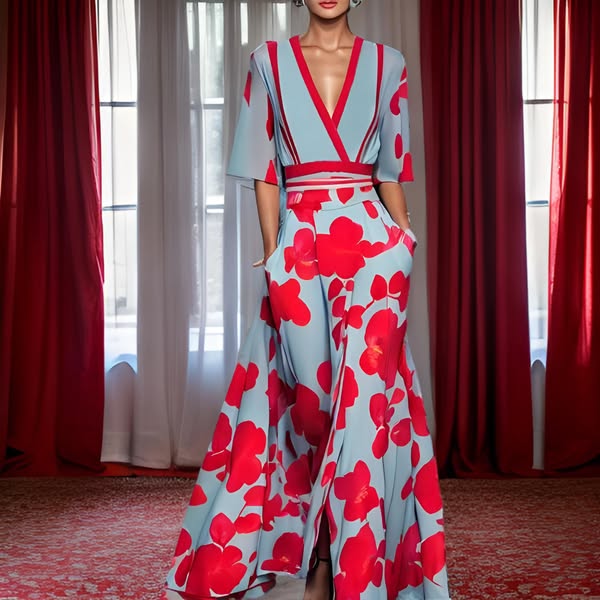 Victoria | Elegant dress with floral pattern