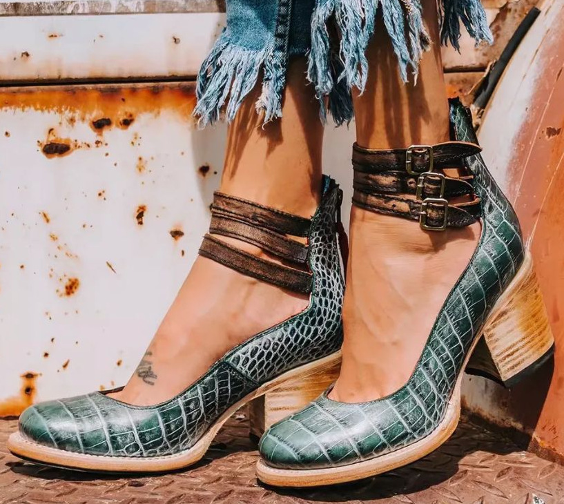 Gia | Multi-Strap Heels with Thick Heel
