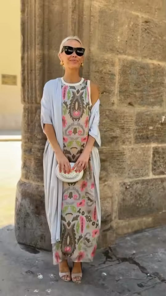 Savannah| Elegant Long Dress with Matching Shawl