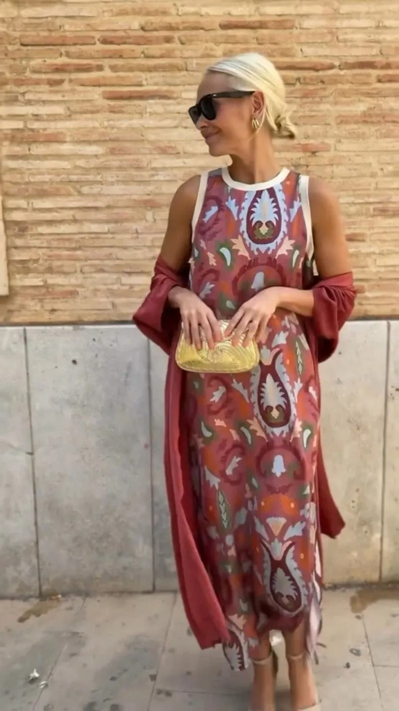 Claire | Elegant long dress with matching shawl