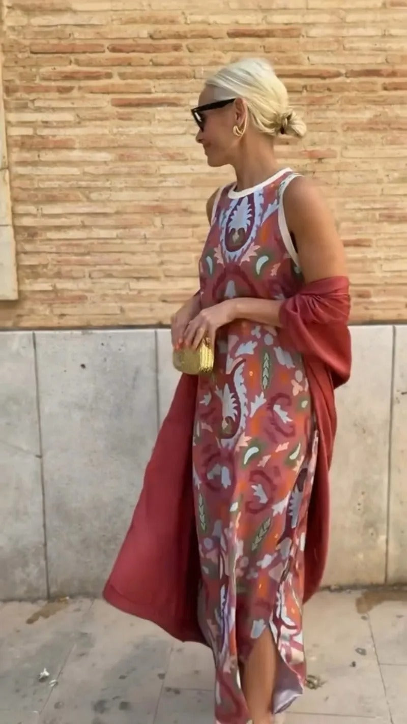 Claire | Elegant long dress with matching shawl