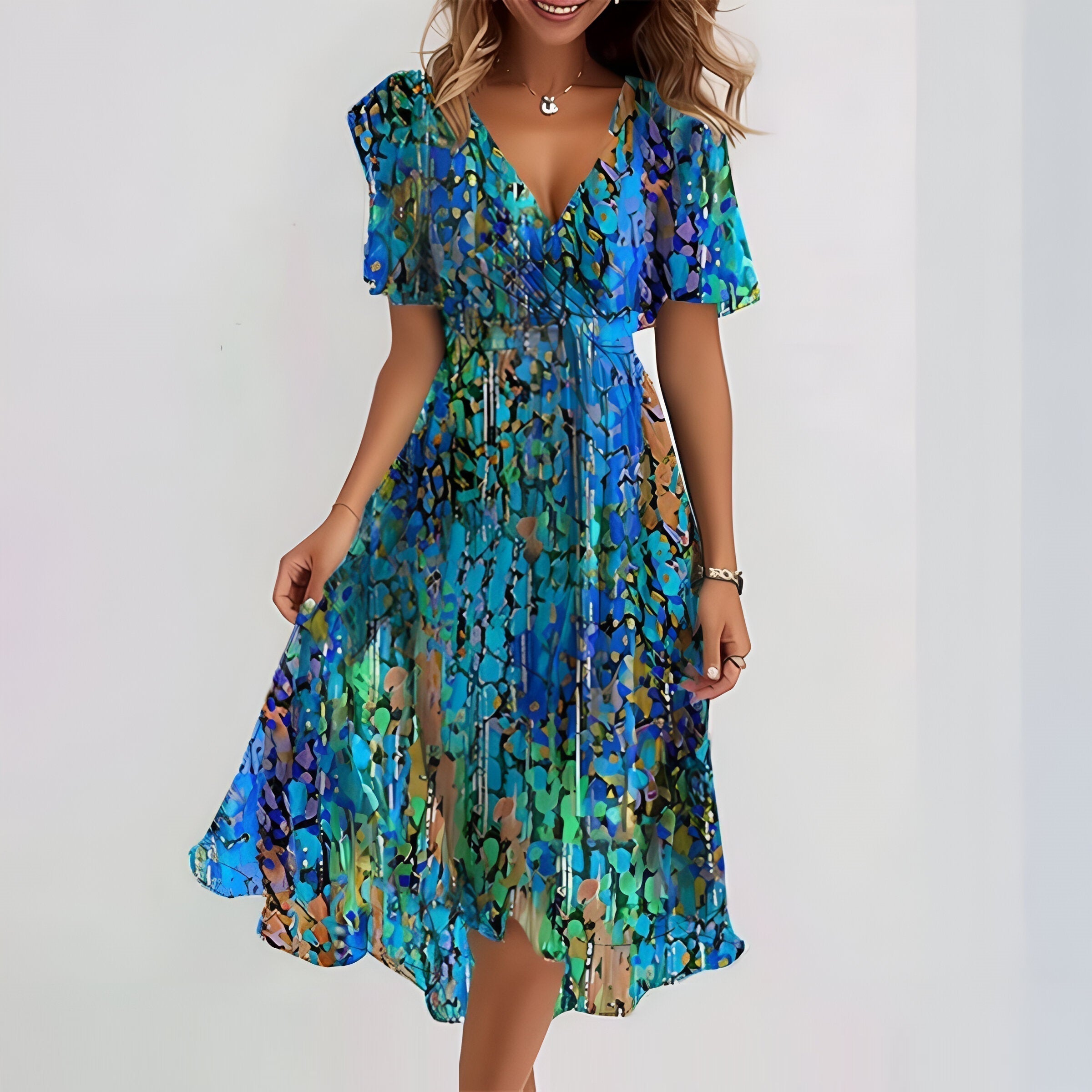 Seraya™ – Elegant, airy dress with a belly-covering cut