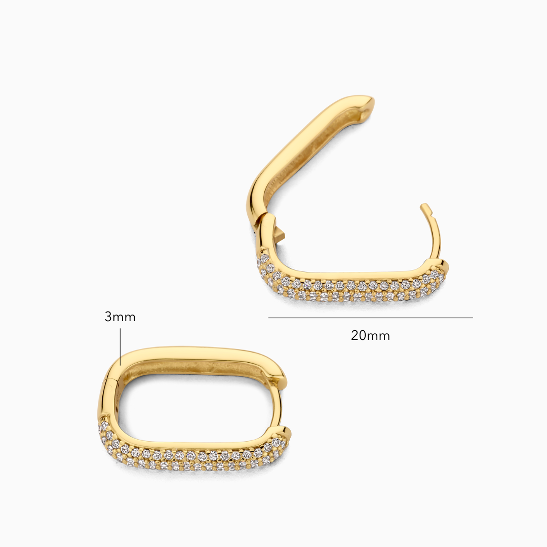 Mara Icon Pavé Hoops | Gold