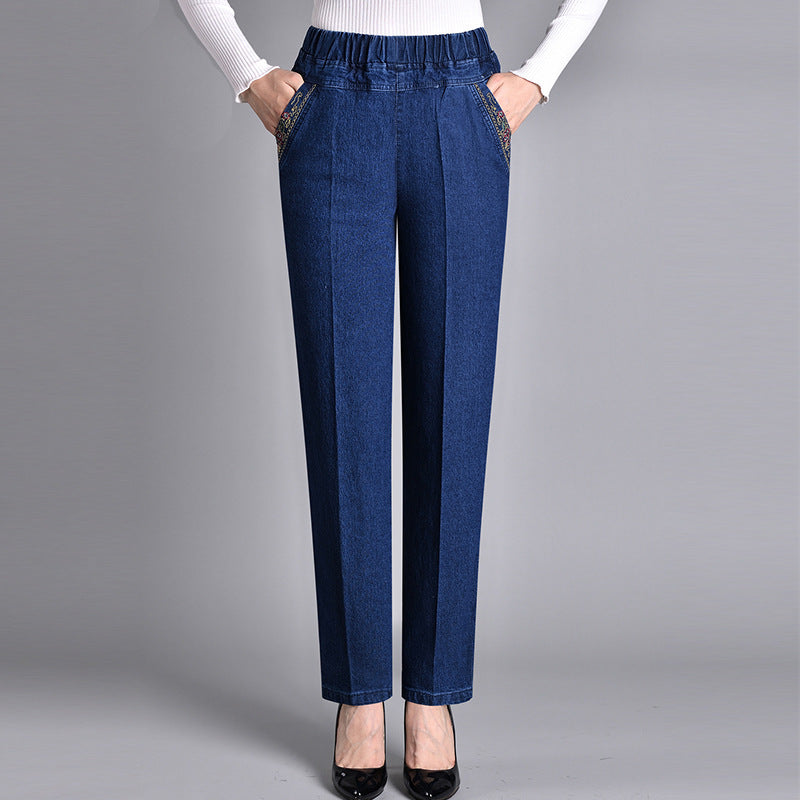 Amari | Women's jeans with side pockets and elastic waistband