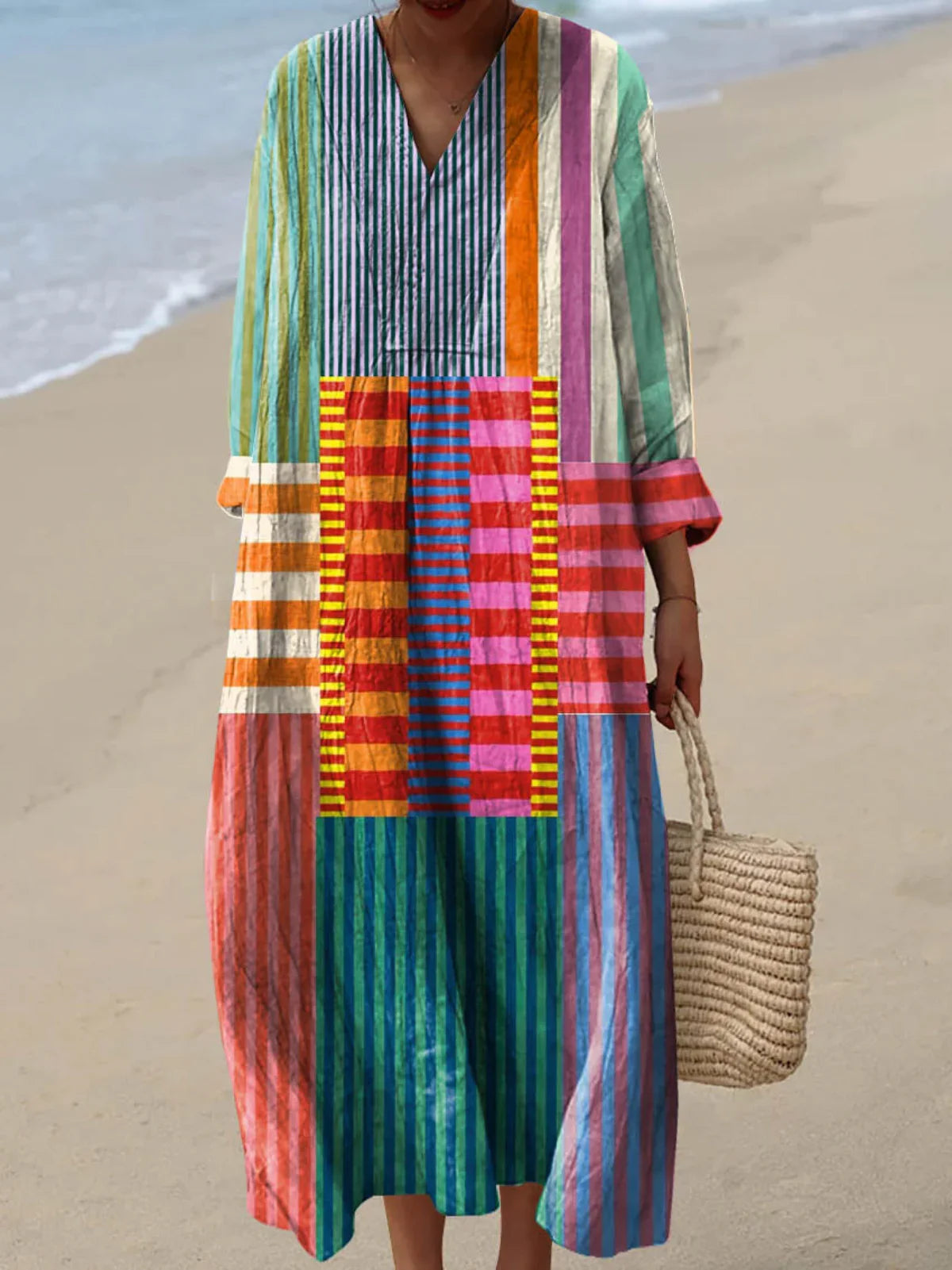 Inaya | Multicolored Patchwork Maxi Dress